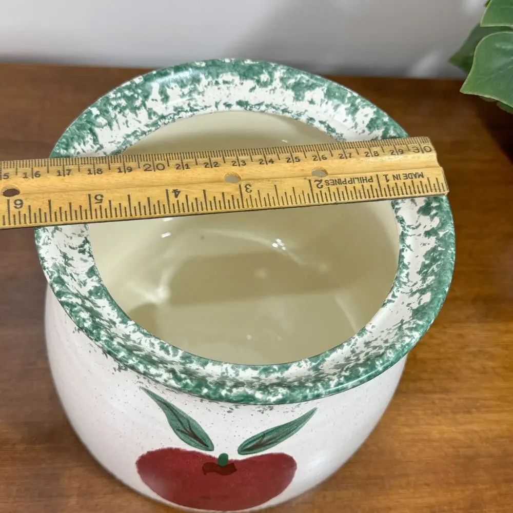 Vintage 80s Apple Cookie Jar Canister Small 6